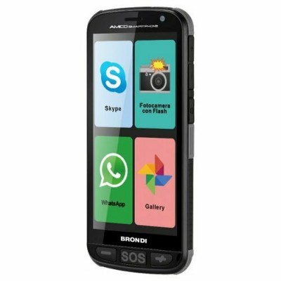 SMARTPHONE AMICO BRONDI DS 4GB 3G 5,0" NERO TASTO SOS ANDROID