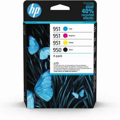 HP 950 BLACK/951 CMY ORIGINAL INK CARTRIDGE 4-PACK