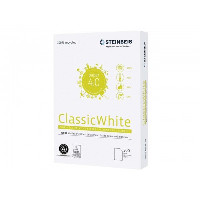 Carta A4 80 gm² RIciclata Classic White iso 70
