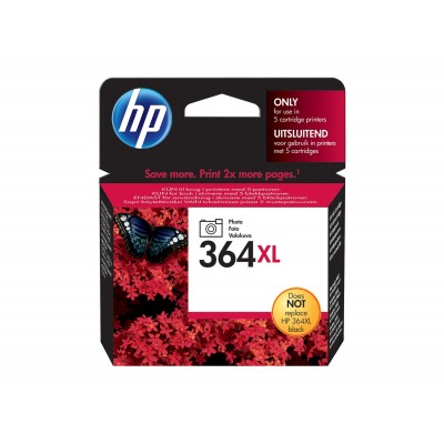 HP 364XL INK CARTRIDGE PHOTO BLACK HIGH CAPACITY 7ML 290 PHOTOS 1-PACK WITH VIVE