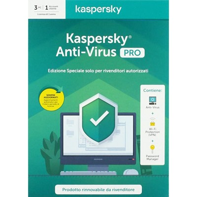 KAV 2020 (Kaspersky Antivirus) 3 dispositivi 1 anno - IT