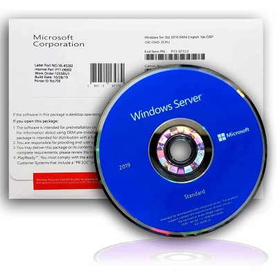 Microsoft Windows Server Std 2019 64Bit English 1pk DSP OEI DVD 16 Core