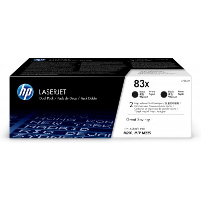 HP 83X BLACK 2-PACK LJ TONER CARTRIDGE