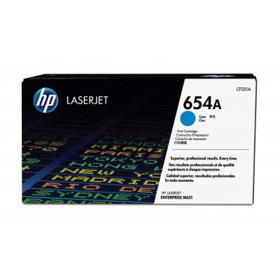 HP 654A CYAN LASERJET TONER CARTRIDGE