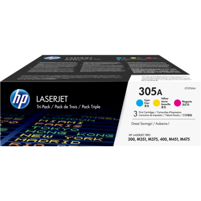 HP 305A CYM TRI-PACK LJ TONER CARTRIDGE