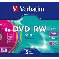 VERBATIM 43563 DVD-RW 4,7GB SLIM 5PZ SLIM CASE