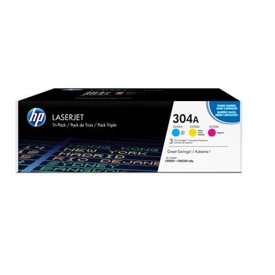 HP 304A CYM TRI-PACK LJ TONER CARTRIDGE