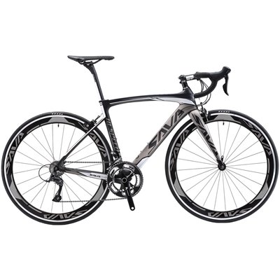  Bici da Corsa in Carbonio,Warwind3.0 700C / 18 velocita'/ 44cm/ black grey