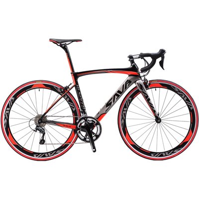  Bici da Corsa in Carbonio,Warwind3.0 700C / 18 velocita'/ 44cm/ grey red
