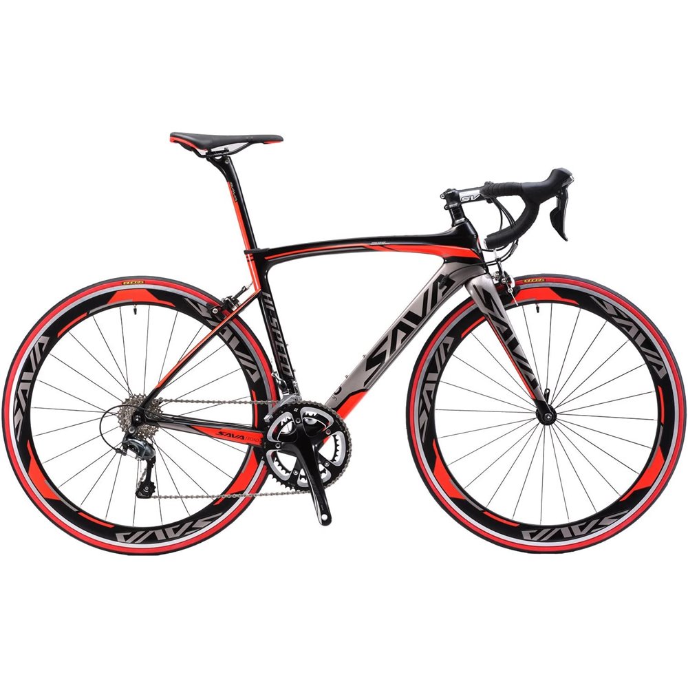  Bici da Corsa in Carbonio,Warwind3.0 700C / 18 velocita'/ 44cm/ grey red