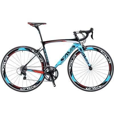  Bici da Corsa in Carbonio,Warwind3.0 700C / 18 velocita'/ 48cm/ black blue