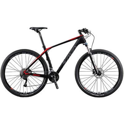 Mountain bike in fibra di carbonio, MTB 26"/ 27 velocità / M2000 / black red