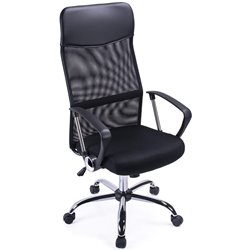 Sedia da ufficio ergonomica in rete Sedia da scrivania per computer regolabile in altezza con schienale alto, sedile imbottito t